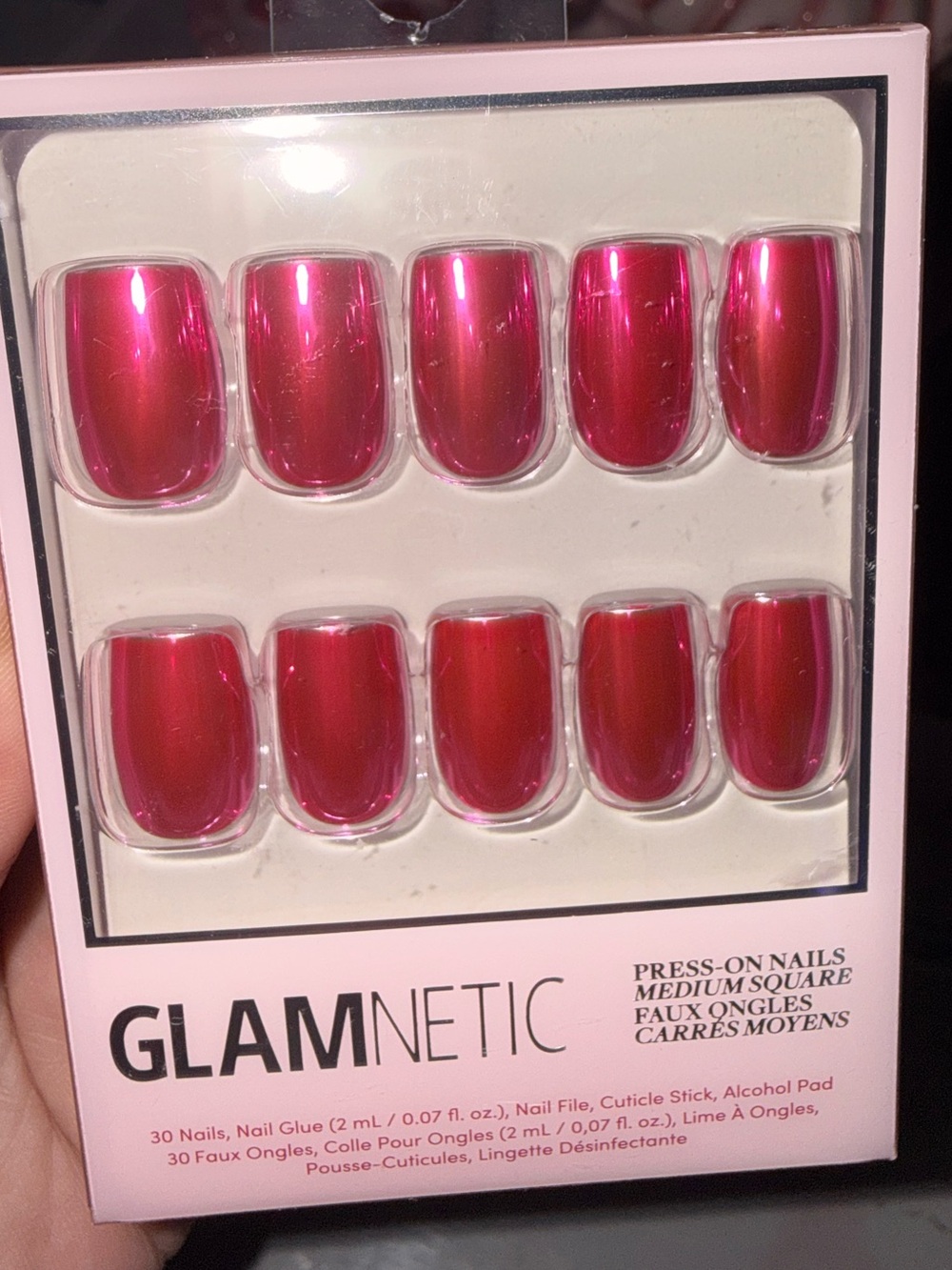 Glamnetic Pink Metallic Press-On Nails - 30-Pack